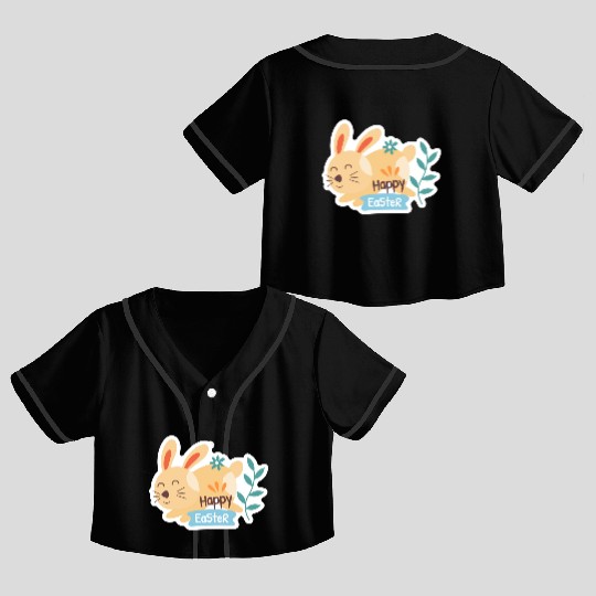 happy easter day | easter Monday | easter Sunday Crop Top Baseball Jerseys