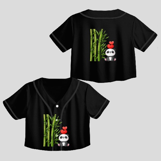 Bamboo Panda Crop Top Baseball Jerseys