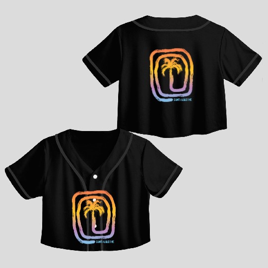 Cool Saint Augustine Florida Palm Tree Souvenir Crop Top Baseball Jerseys