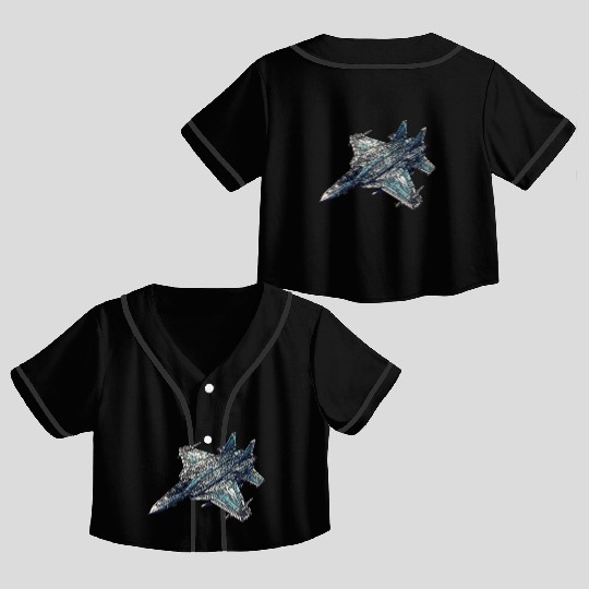 FIghter jet Crop Top Baseball Jerseys