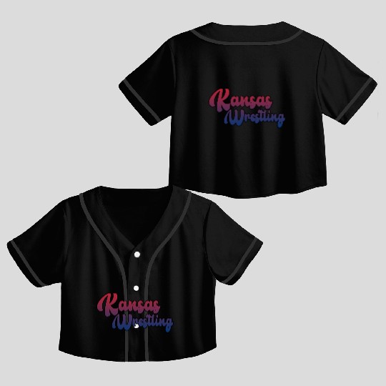 Kansas Wrestling (USA Colors) Crop Top Baseball Jerseys