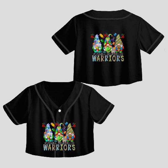 Autism Teacher Of Warriors Crop Top Baseball Jerseys