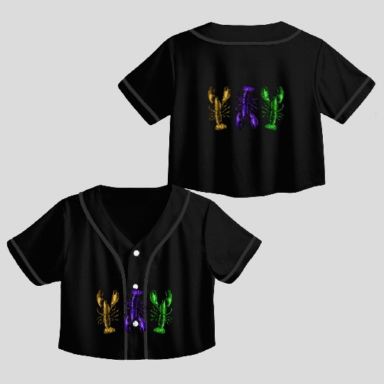 Lobster Mardi Gras Crop Top Baseball Jerseys