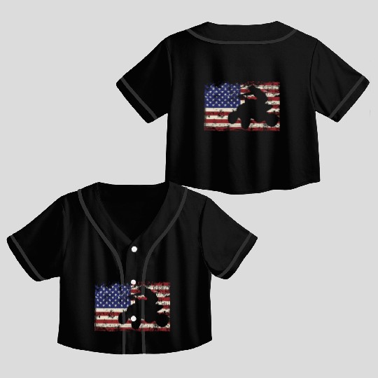 ATV Quad USA American Flag Four Wheeler Rider Crop Top Baseball Jerseys
