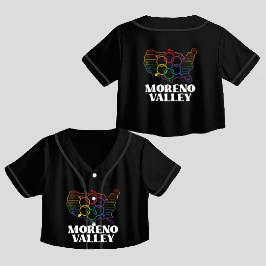 Moreno Valley Pride Flag Pride Month LGBTQ Flag Crop Top Baseball Jerseys