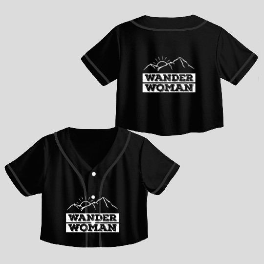 Wanderwoman Mountaineering Hiking Women Crop Top Baseball Jerseys
