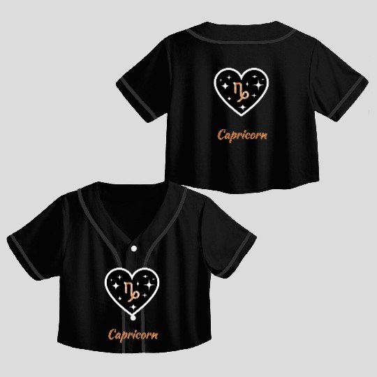 Capricorn zodiac sign, astrology, sun, birthday Crop Top Baseball Jerseys