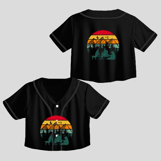 Camping Life Crop Top Baseball Jerseys