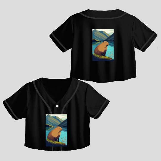Capybara Nature Capibara Crop Top Baseball Jerseys