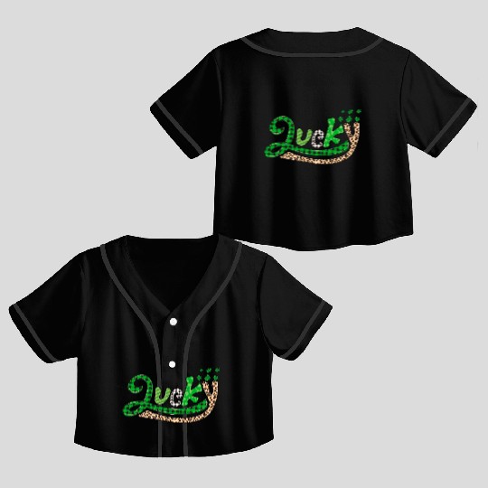 Lucky Of The Irish shamrock Charms Crop Top Baseball Jerseys