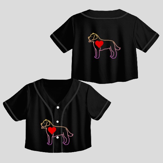 Labrador big heart Crop Top Baseball Jerseys