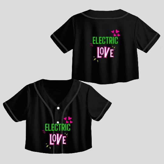 Electric Love in Neon Colors: Romance and Fun! Crop Top Baseball Jerseys