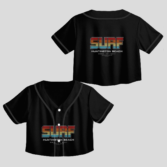 Surf in Huntington Beach nature Crop Top Baseball Jerseys