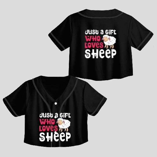Cool Sheep For Women Girls Lamb Lover Sheep Crop Top Baseball Jerseys