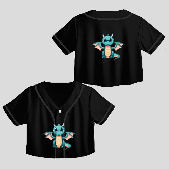 CUTE DRAGON Crop Top Baseball Jerseys
