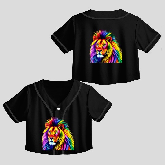 Rasta Colorful Lion Head Crop Top Baseball Jerseys