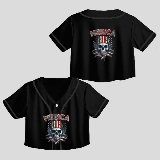USA Independence Day 4th of July Labor Day Crop Top Baseball Jerseys