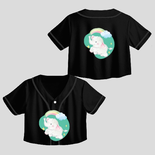 Elephant Lover Wildlife Animal Zoo Zookeeper Crop Top Baseball Jerseys
