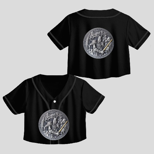 Templar Knight sword shield Crop Top Baseball Jerseys