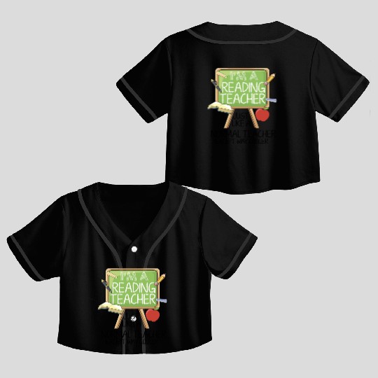 Reading Teacher Crop Top Baseball Jerseys