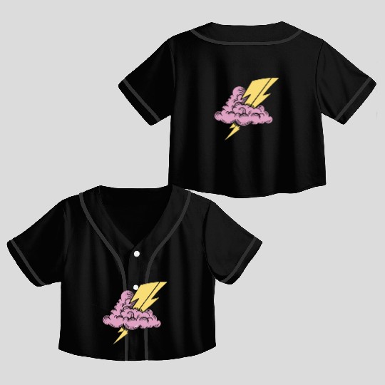Lightning Bolt Crop Top Baseball Jerseys