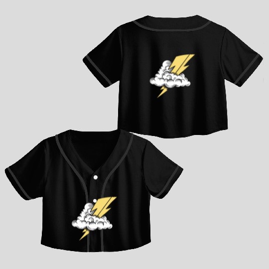 Lightning Bolt Crop Top Baseball Jerseys