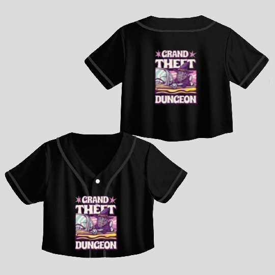 Grand Theft Dungeon Crop Top Baseball Jerseys