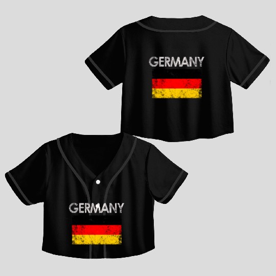 Germany German Flag Pride Crop Top Baseball Jerseys