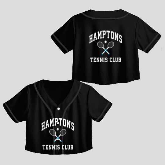 Hamptons Tennis Club Preppy New York Montauk Varsi Crop Top Baseball Jerseys