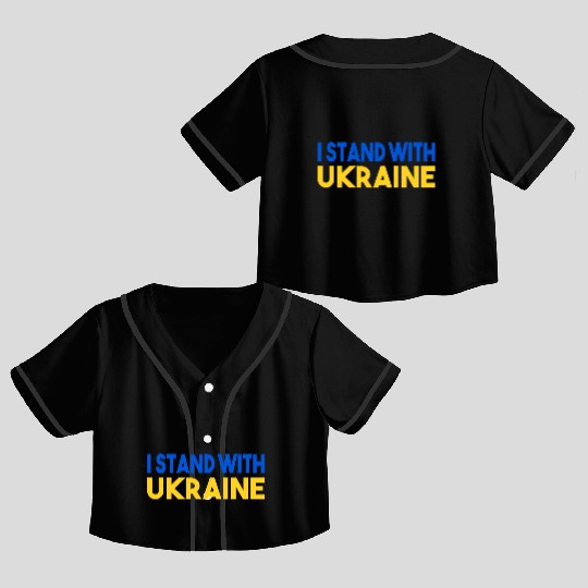 Ukraine Flag I Stand With Ukraine Mens Crop Top Baseball Jerseys