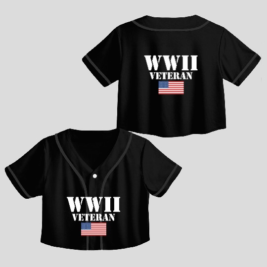 American Patriot Wwii Veteran Military World War 2 Crop Top Baseball Jerseys