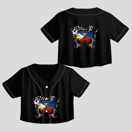 Philippines Flag Filipino Crop Top Baseball Jerseys