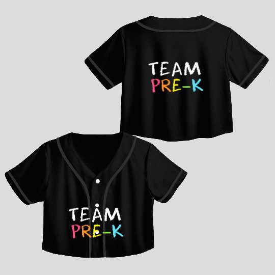 Team Pre K Teacher Back To School Top Crop Top Baseball Jerseys