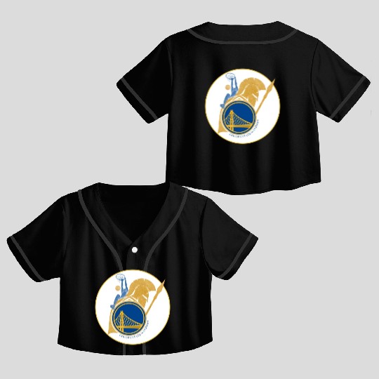 New Era Golden State Warriors Team Logo T-Shir Crop Top Baseball Jerseys