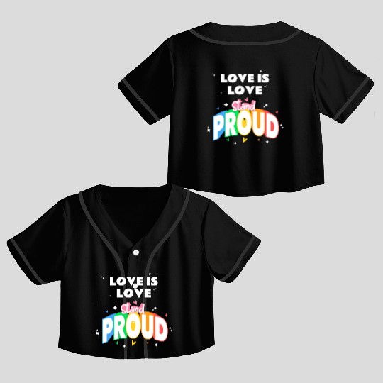 Love is Love Gay Pride Month Transgender Rainbow Crop Top Baseball Jerseys