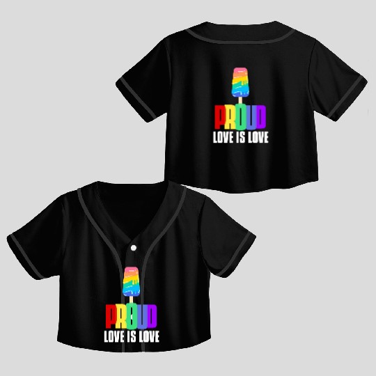 Proud LGBT Crop Top Baseball Jerseys Love is Love Crop Top Baseball Jerseys LGBTQ Pride