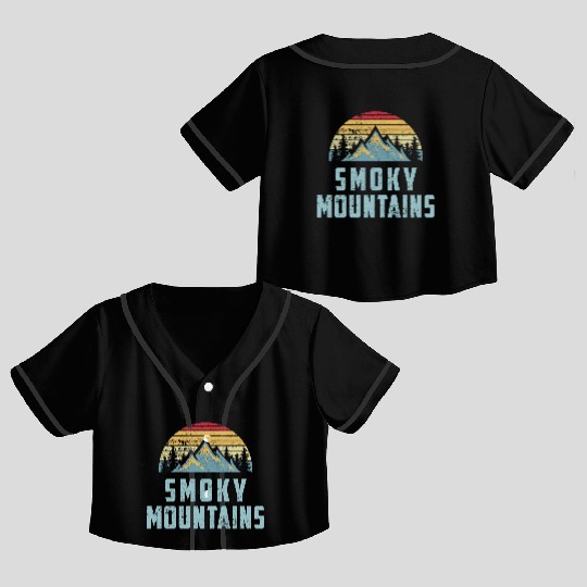 Retro Great Smoky Mountains National Park Crop Top Baseball Jerseys