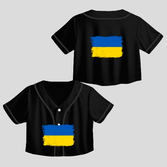 Ukraine Flag Ukrainian Flag Ukraine Crop Top Baseball Jerseys