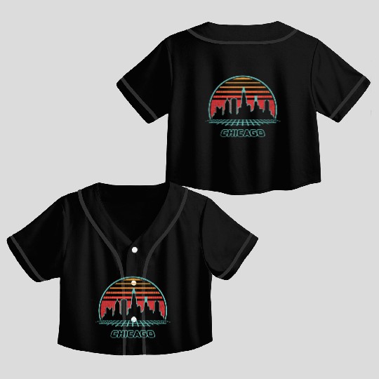 Chicago City yline 80S Style Crop Top Baseball Jerseys