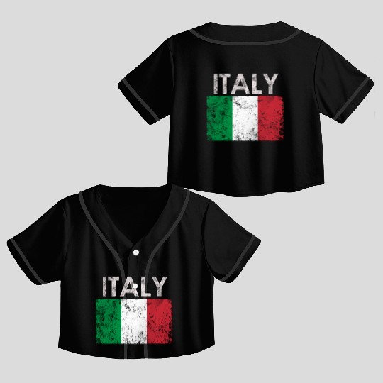 Italian Italy Flag Pride Crop Top Baseball Jerseys