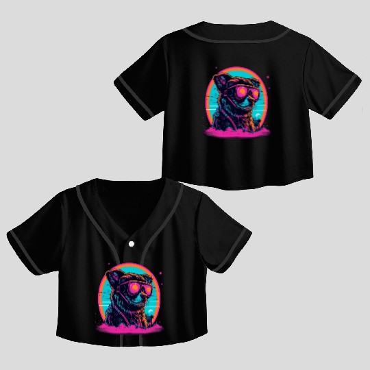 Pink Glasses Crop Top Baseball Jerseys