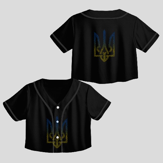 Ukraine Flag And Trident Ukrainian Crop Top Baseball Jerseys
