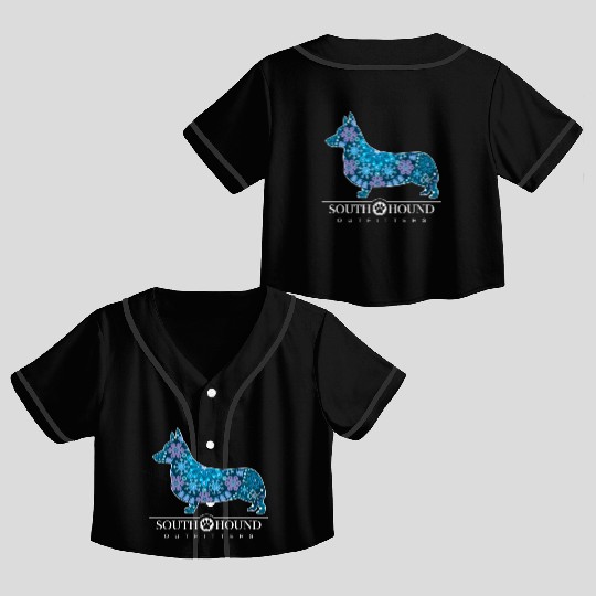 Corgi Dog Bohemian Snowflake Pattern Crop Top Baseball Jerseys