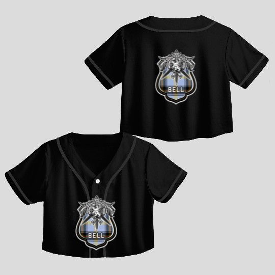 Bell Scottish Clan Family Tartan Lion Sword Name Crop Top Baseball Jerseys