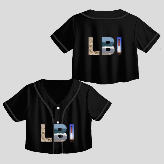 Lbi Long Beach Island Nj Photo Beach Ocean Crop Top Baseball Jerseys