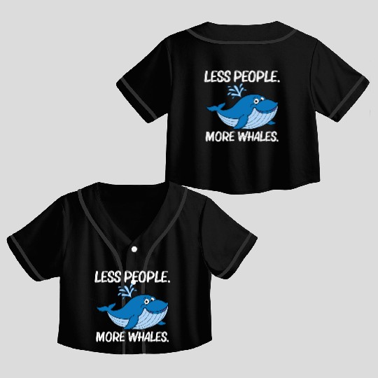 Whale For Orca Narwhal Blue Whales Crop Top Baseball Jerseys
