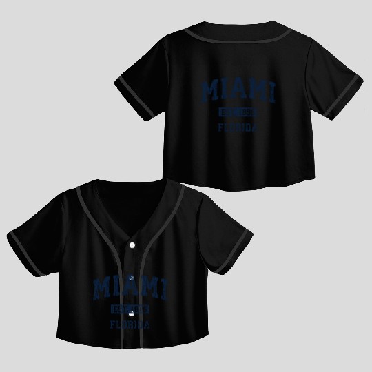 Miami Florida Fl Athletic Sports Crop Top Baseball Jerseys