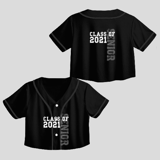 Senior Class Of 2021 Graduation 2021 Crop Top Baseball Jerseys