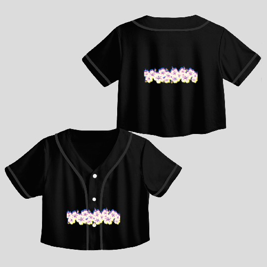 Hawaii Hibiscus Flower Row 1970S Glitch Aesthetic Crop Top Baseball Jerseys