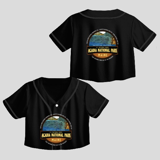 Acadia National Park Maine Vacation Crop Top Baseball Jerseys